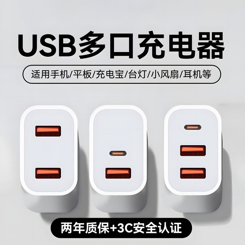 多口快充充电头 双口输出通用款